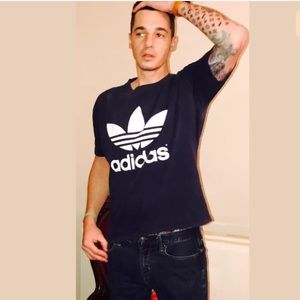 Vintage 80's ADIDAS Trefoil double sides t-shirt